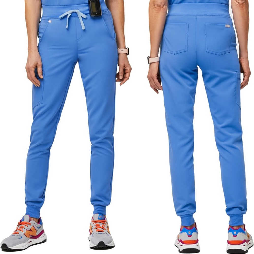 FIGS Zamora Jogger Style Scrub Pants Capri Blue